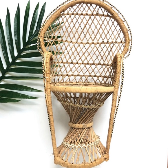 Vintage Other - Vintage Peacock Wicker Chair - Plant Holder Decor